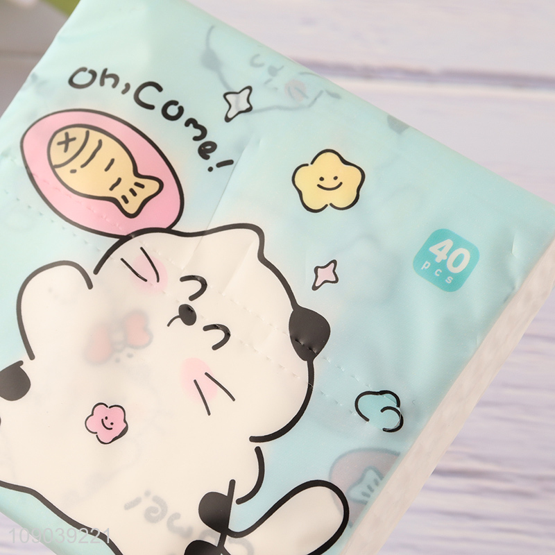 Yiwu market cartoon printed wood pulp tissue facial tissue napkin
