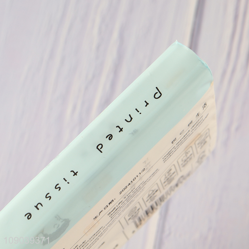Top quality cartoon printed portable wood pulp tissue facial tissue
