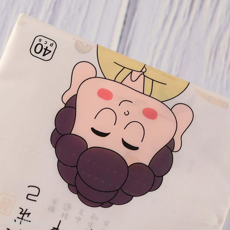 Hot selling printed 40pcs wood pulp tissue facial tissue napkin wholesale