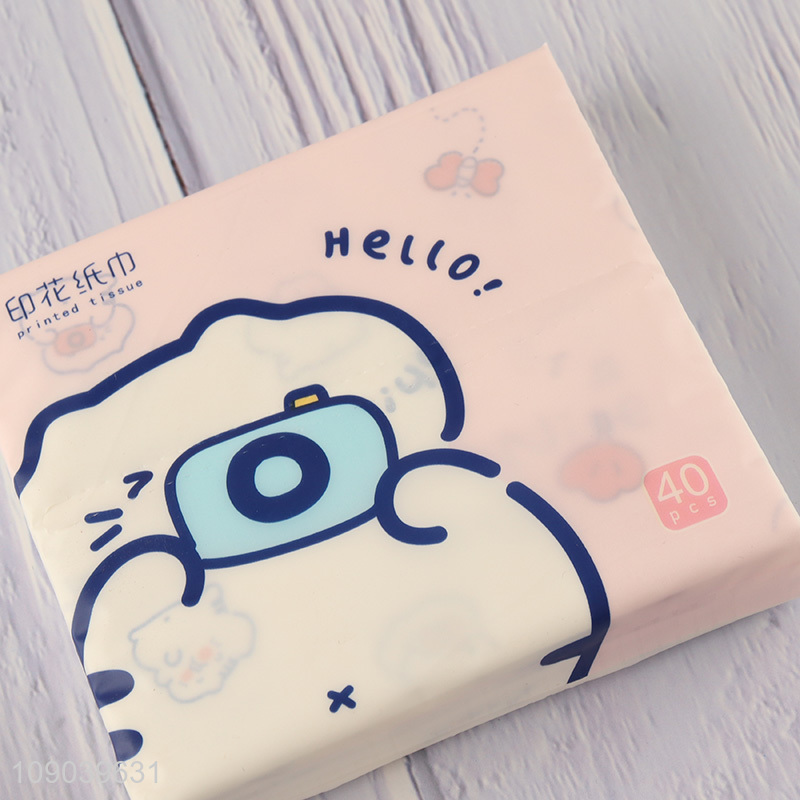 China wholesale printed skin-friendly wood pulp facial tissue napkin