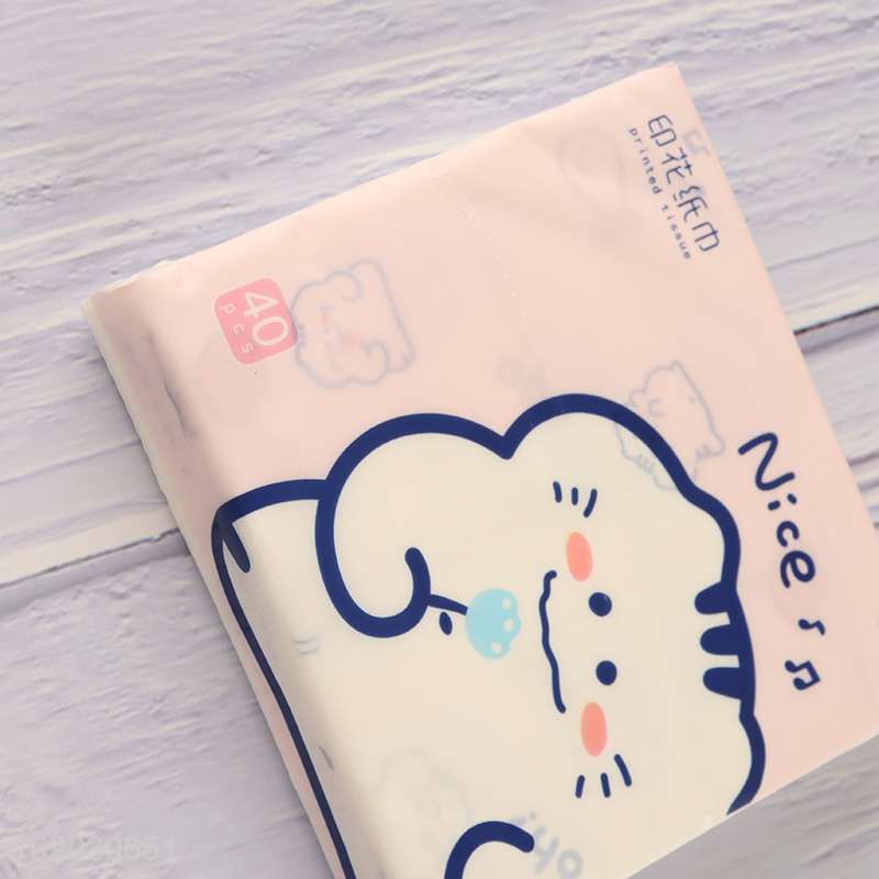 Hot selling printed wood pulp facial tissue napkin dry&wet dual-use napkin