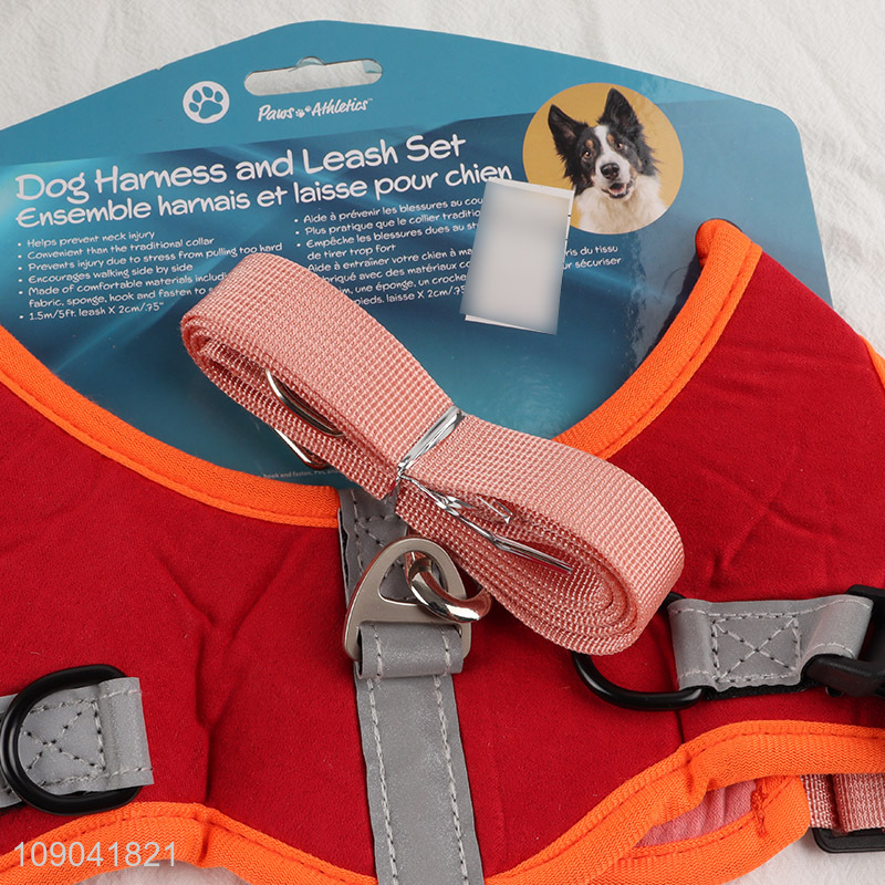 Wholesale Pet Supplies Adjustable Pet Dog Harness and Collar Set
