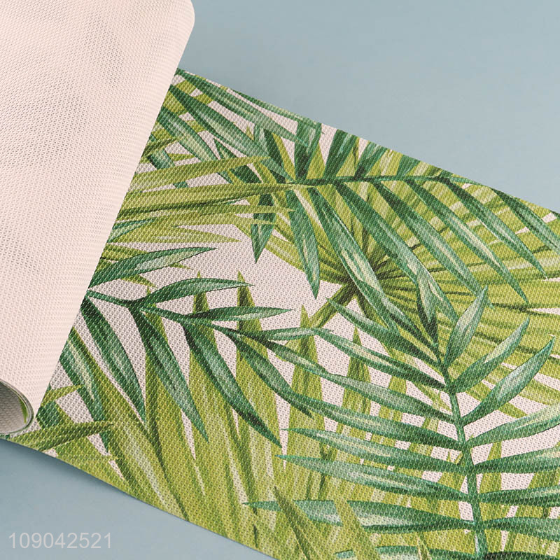 Top selling leaves pattern rectangle pvc place mat dining mat wholesale