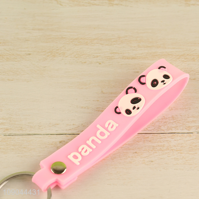Top selling cartoon panda pendant portable silicone keychain wholesale