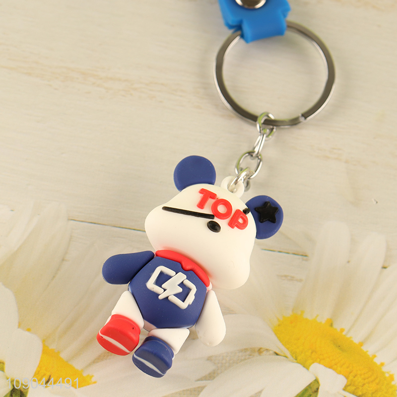 Top products multicolor cartoon bear pendant silicone keychain for sale