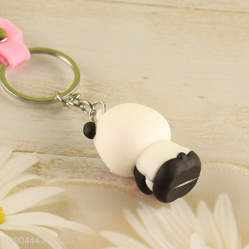 Top selling cartoon panda pendant portable silicone keychain wholesale