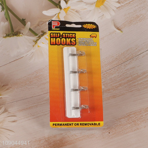 Good Quality 4-<em>Hook</em> Heavy Duty <em>Plastic</em> Adhesive <em>Hook</em> Waterproof Utility <em>Hook</em>