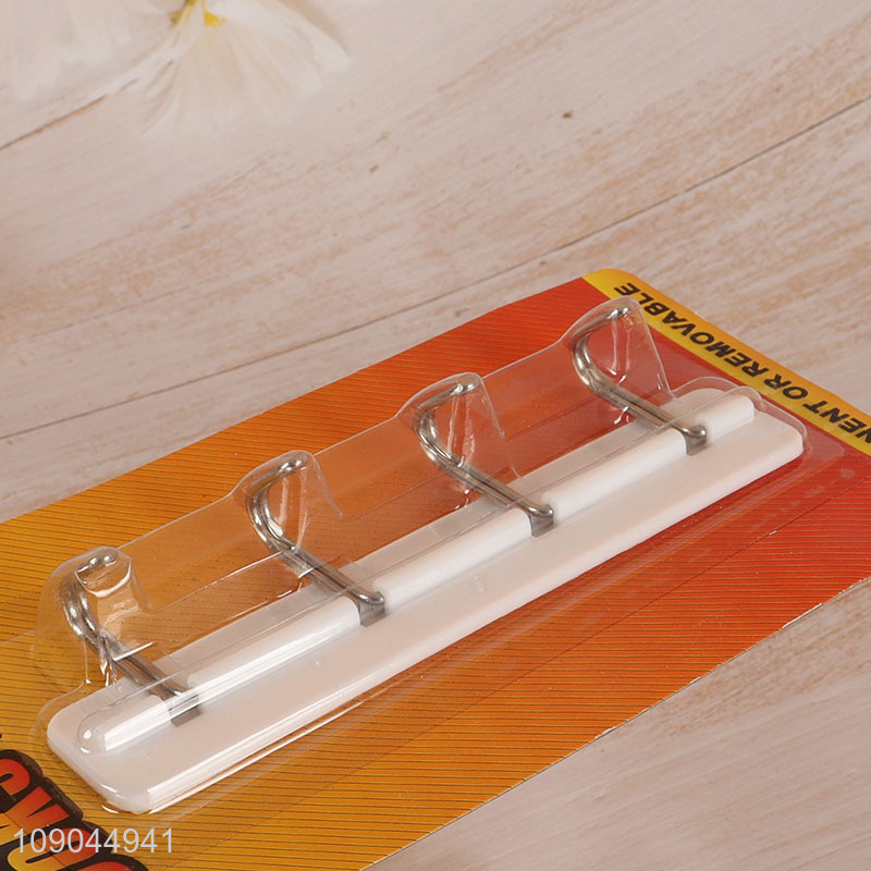 Good Quality 4-Hook Heavy Duty Plastic Adhesive Hook Waterproof Utility Hook