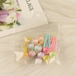 Yiwu market 10pcs candy color girls hair clips <em>hairpin</em> hair accessories