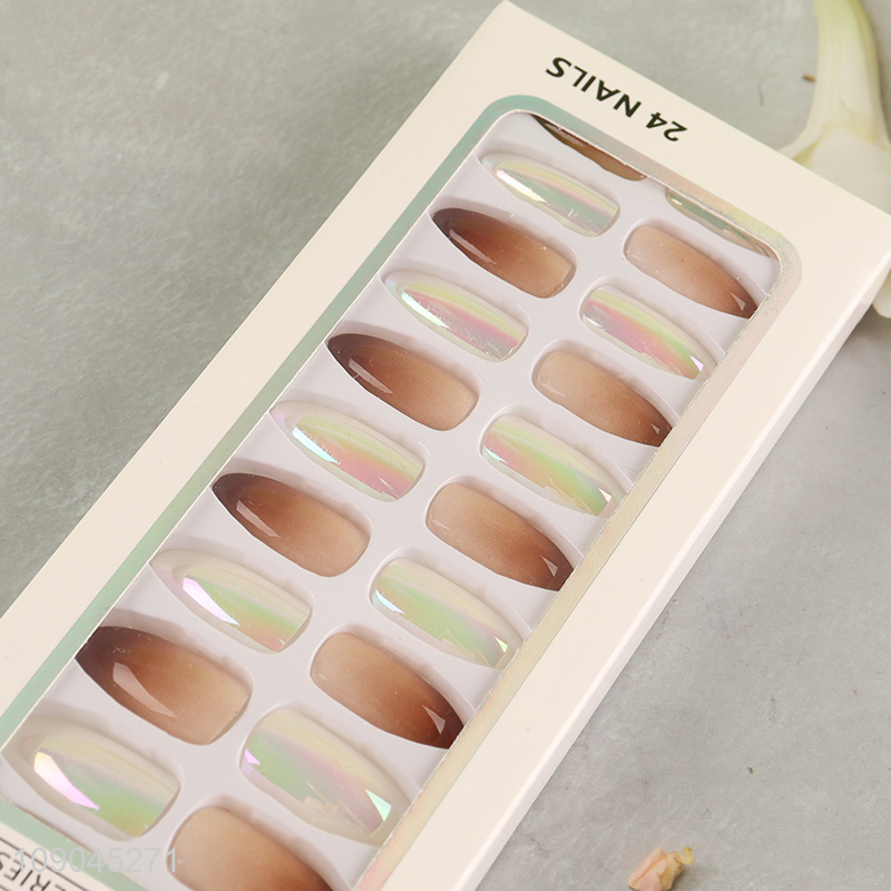Popular products 24pcs nail art decoration press-on nails for women