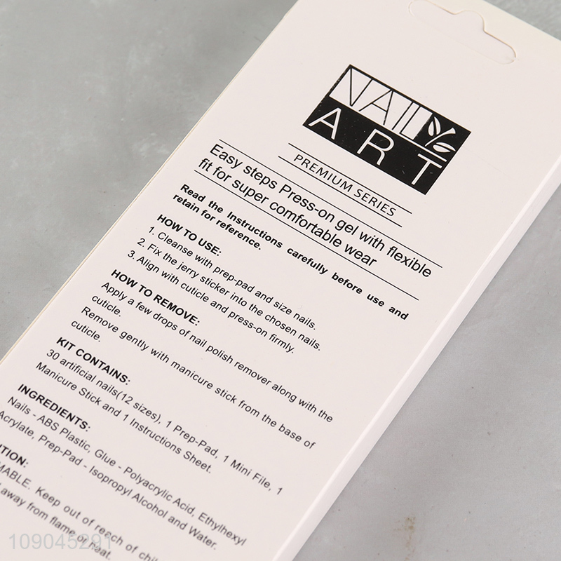 Hot products multicolor 24pcs women nail art decoration press-on nails