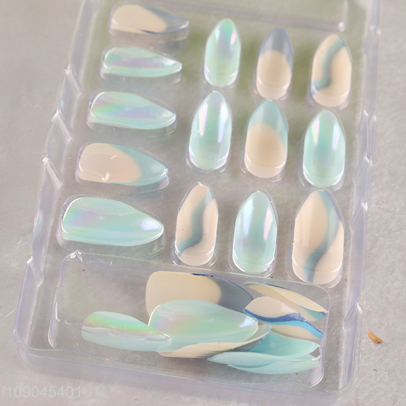 Top products 24pcs nail art decoration fake nail press-on nail set