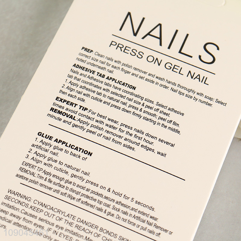 Hot products 12pcs women press-on gel nail nail art decoration fake nail set