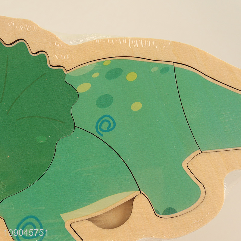 Latest products wooden cartoon dinosaur puzzle toys jigsaw toys educational toys