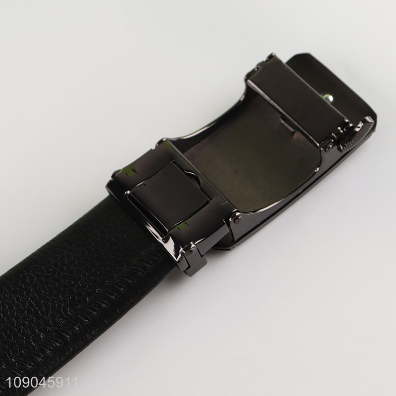 Top selling black adjustable men casual business pu leather belt wholesale
