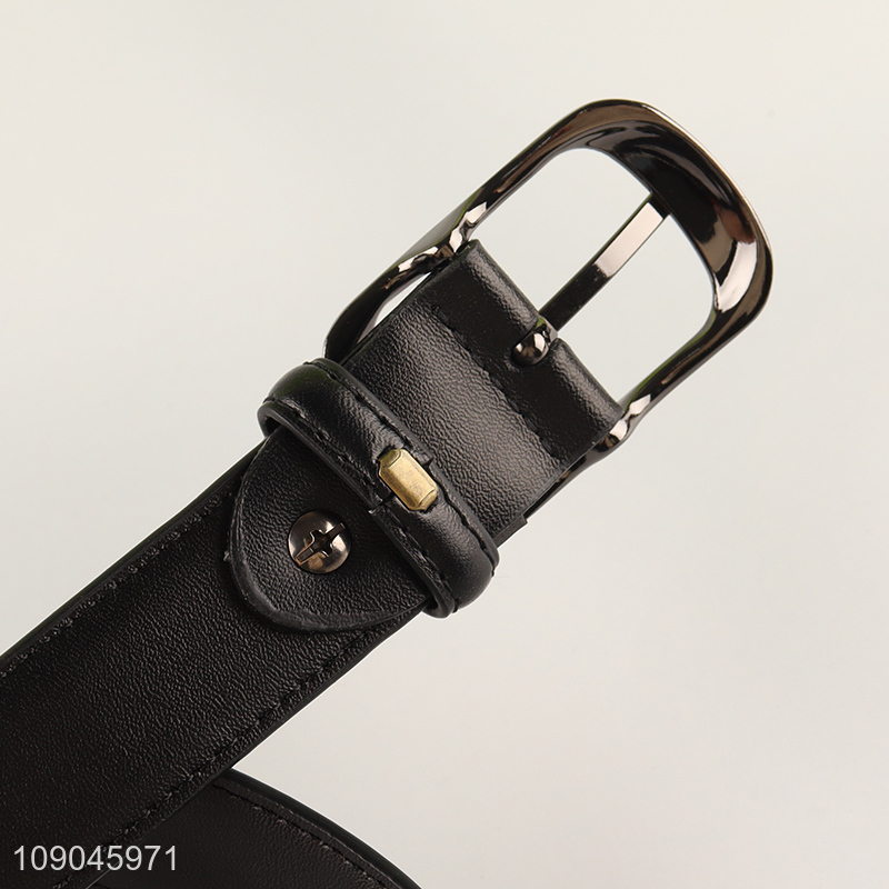 China products black fashionable jeans belt pu leather belt for men