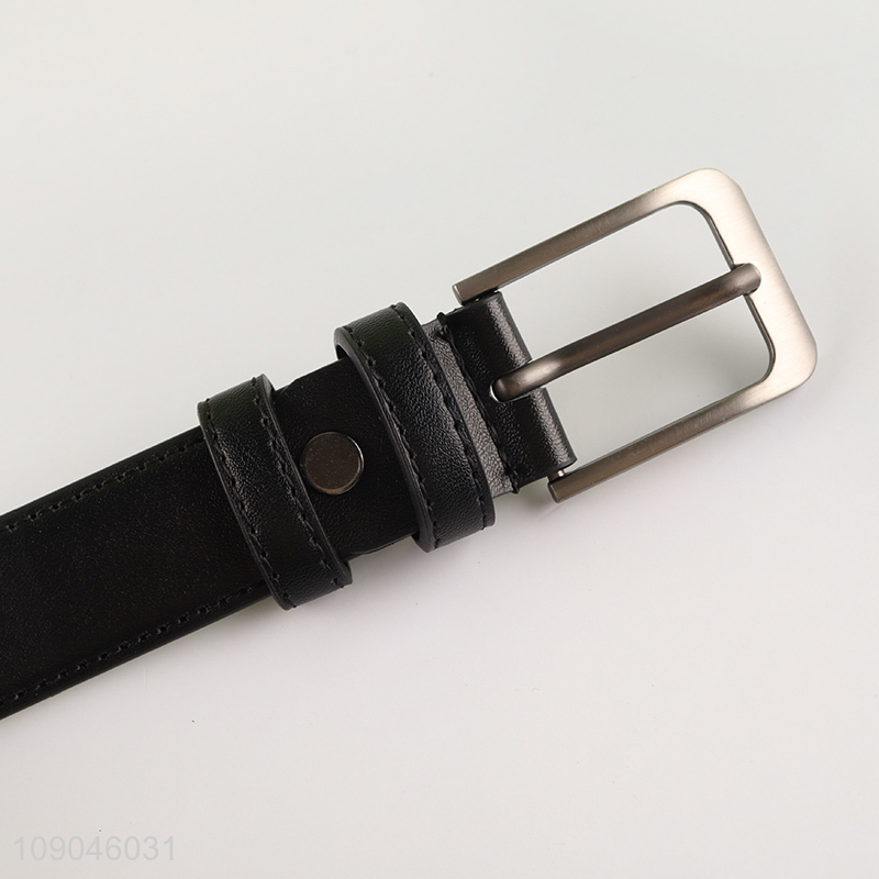 Wholesale form china black fashionable jeans belt pu leather belt with pin buckle