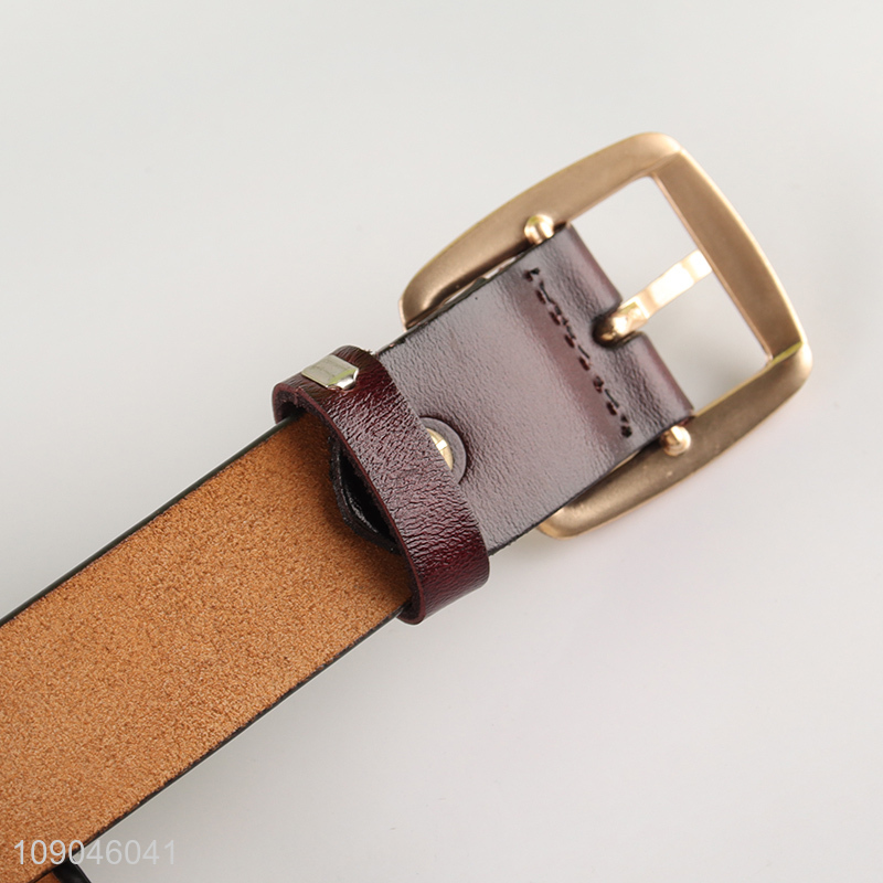 Yiwu market fashionable adjustable pin buckle jeans belt pu leather belt