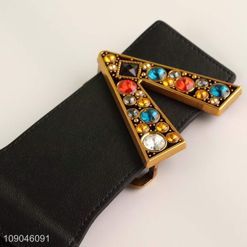 Good price fashionable ladies pu leather elastic waist belt dress decorative belt