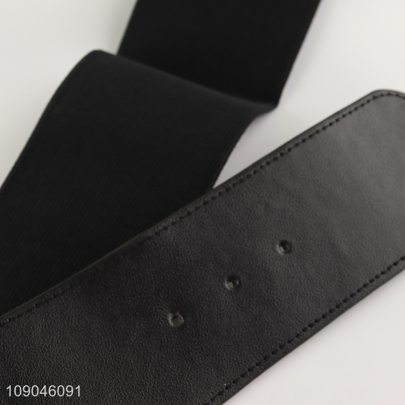 Good price fashionable ladies pu leather elastic waist belt dress decorative belt