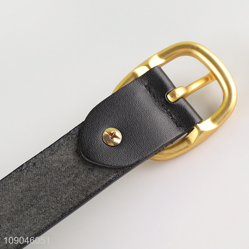 Top selling black fashionable jeans belt pu leather belt wholesale