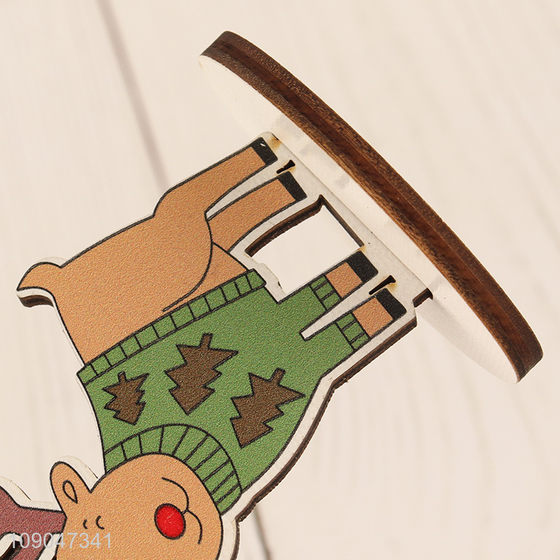 Wholesale Wooden Reindeer Shape Card Holder Picture Memo Clip