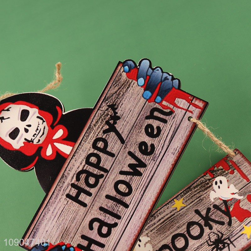 Best sale wooden door sign Halloween hanging ornaments decoration wholesale
