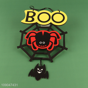 Good quality spider web shape wooden Halloween hanging ornaments decorations