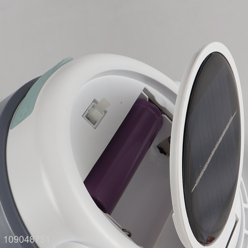 Wholesale Round Portable Super Bright LED Solar Camping Light With Metal Hook