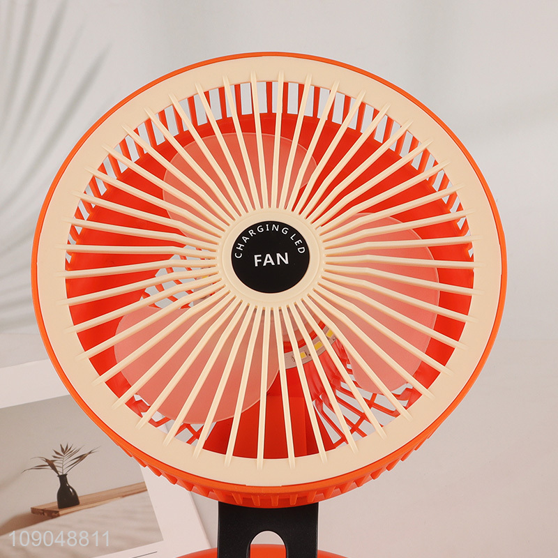New Product USB Rechargeable LED Light Desk Fan 4-Speed Table Fan for Home Office