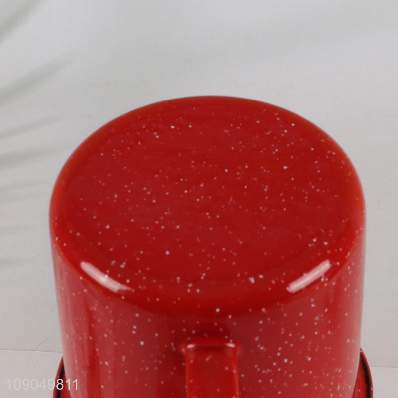 Hot selling unbreakable outdoor camping enamel cup water mug with handle