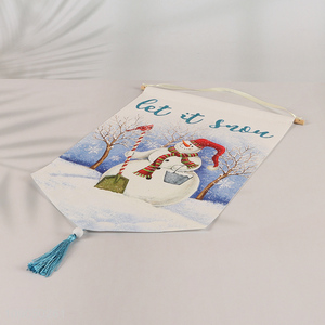 Hot selling snowman pattern Christmas decoration hanging flag yard flag