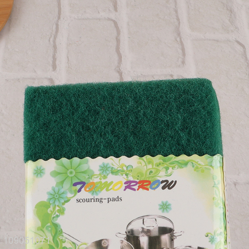 Wholesale 5 Pieces Heavy Duty Scouring Pads Kitchen Dishes Pots Scrubbers