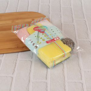 Promotional Dish Pot Sponge Wool Scrubber Set Kitchen Cleaning Supplies