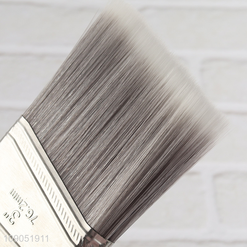 Online Wholesale 2.5 Inch PBT Bristle Wooden Handle Angle Paint Brush for Walls