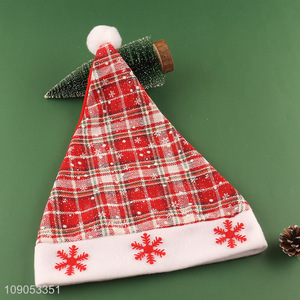 Hot Selling Plaid Santa Hat Christmas Hat Xmas Party Supplies
