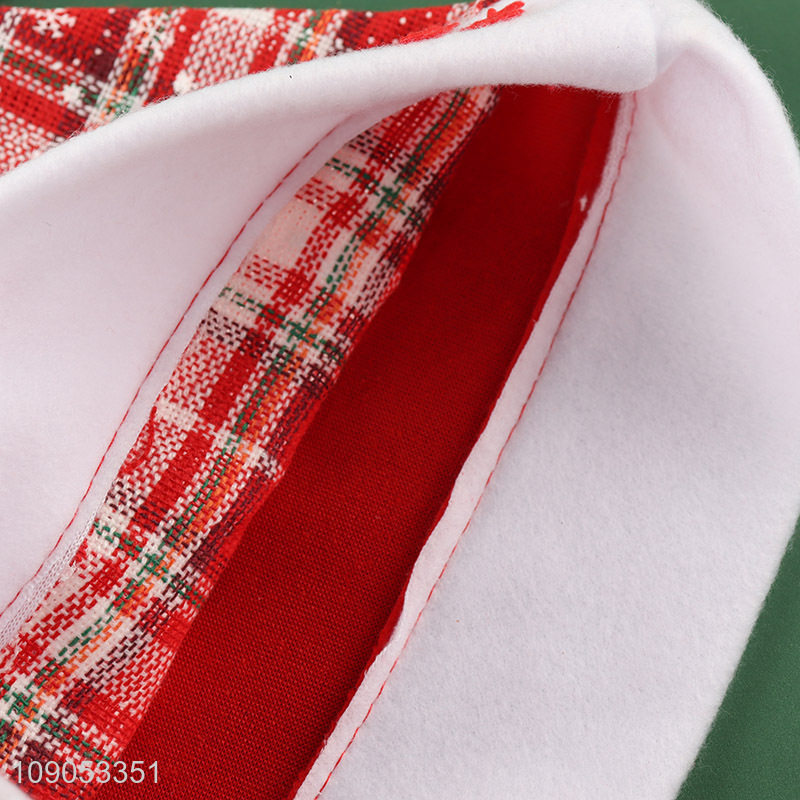 Hot Selling Plaid Santa Hat Christmas Hat Xmas Party Supplies