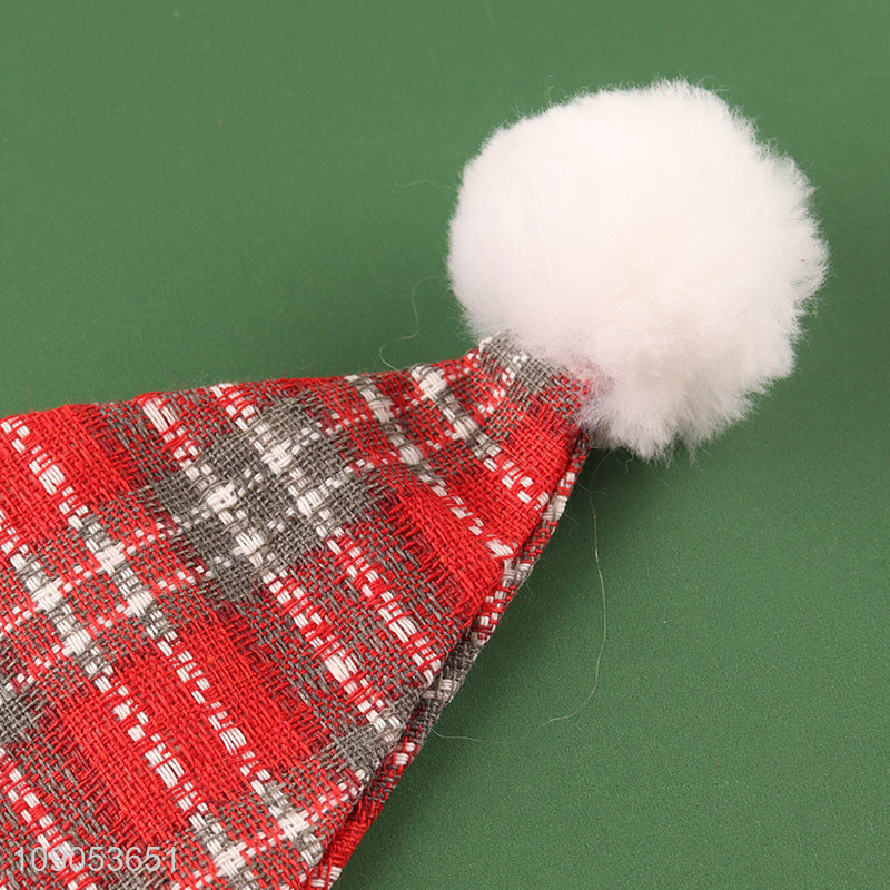 Popular Priduct Plaid Santa Hat Christmas Hat for Adults Kids