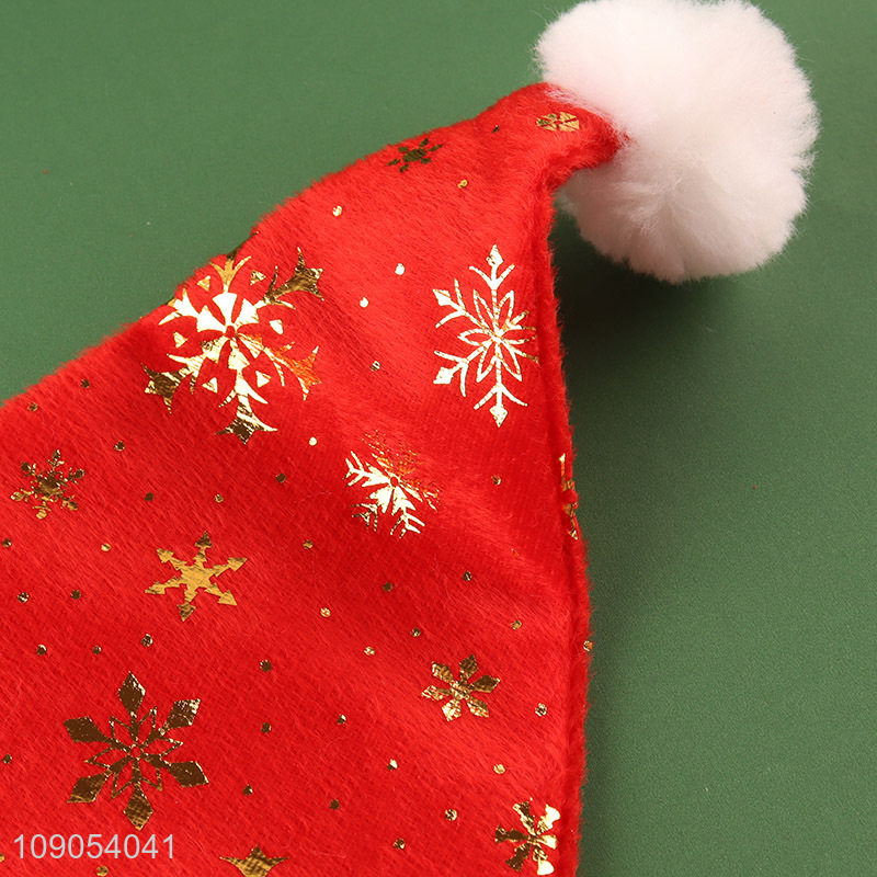 Factory Price Unisex Non-Woven Christmas Hats Snowflake Santa Hats