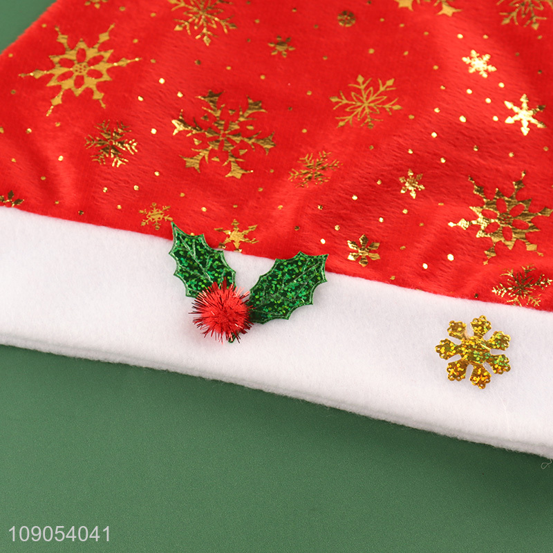 Factory Price Unisex Non-Woven Christmas Hats Snowflake Santa Hats