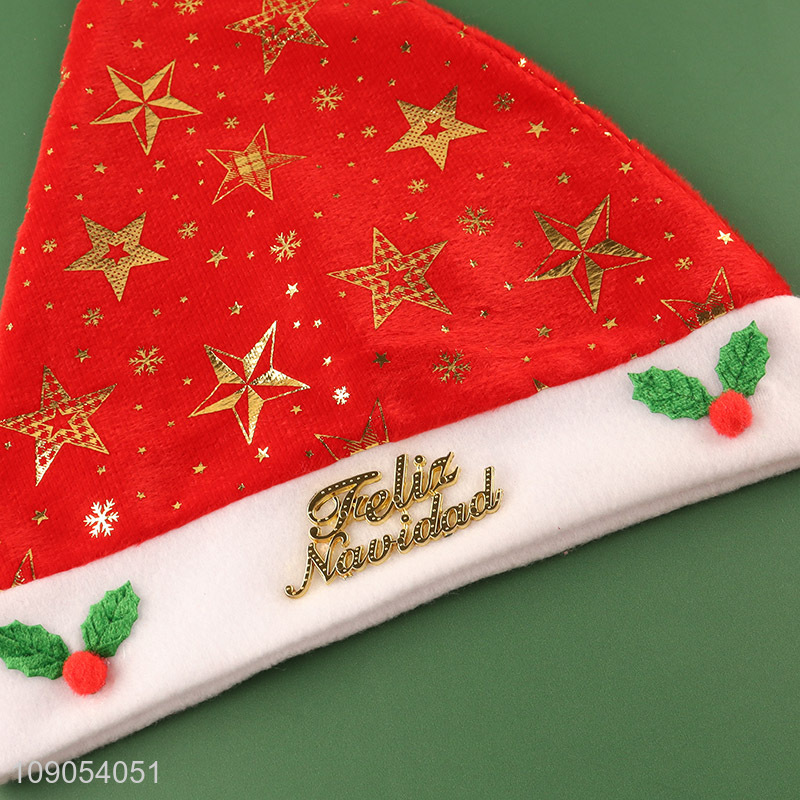 Wholesale Unisex Santa Hat Star Christmas Hat Xmas Holiday Hat