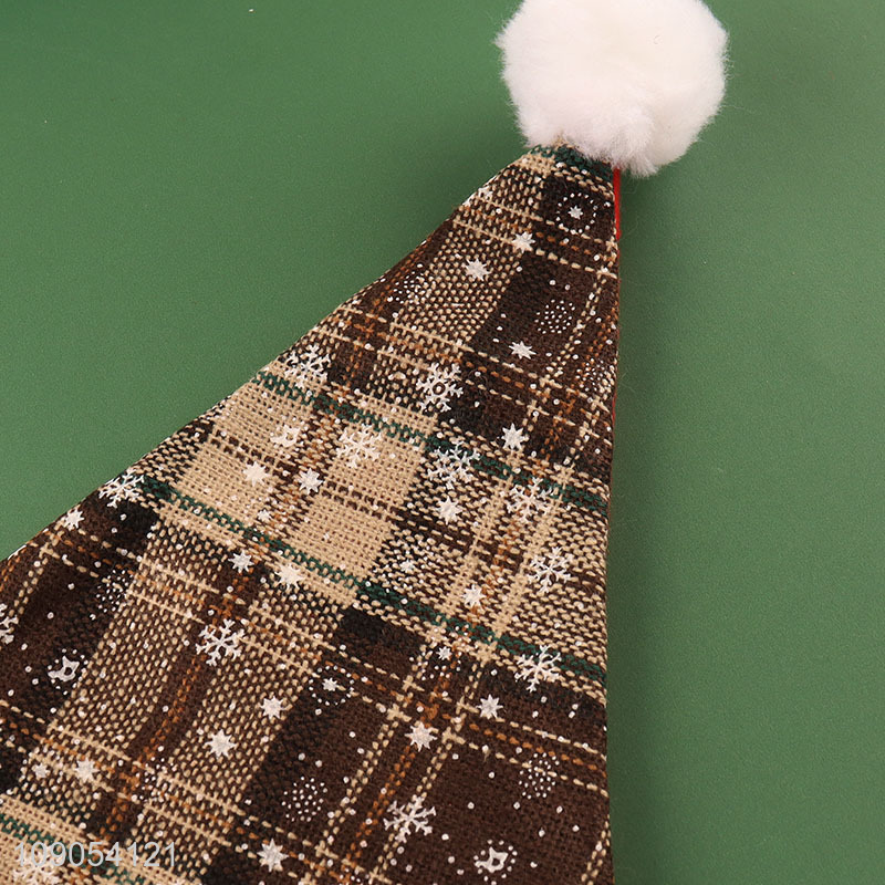 Online Wholesale Plaid Santa Hat Christmas Hat Festival Headwear
