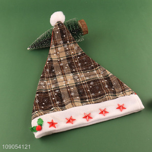 Online Wholesale Plaid Santa Hat Christmas Hat Festival Headwear
