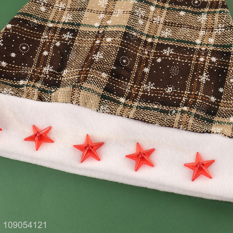 Online Wholesale Plaid Santa Hat Christmas Hat Festival Headwear