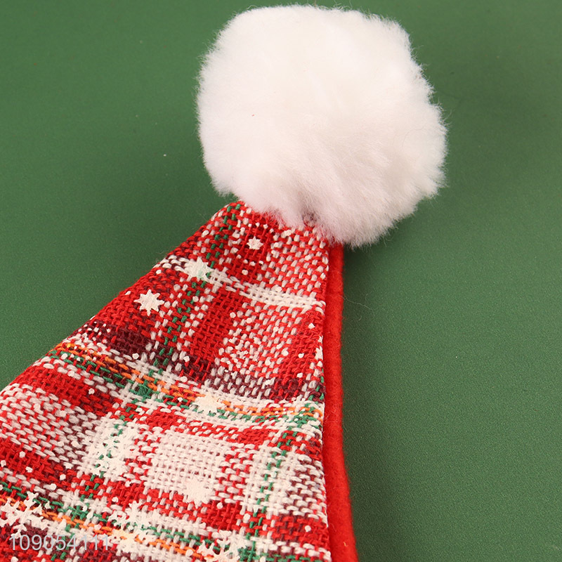 New Product Plaid Santa Hat Christmas Holiday Party Accessories