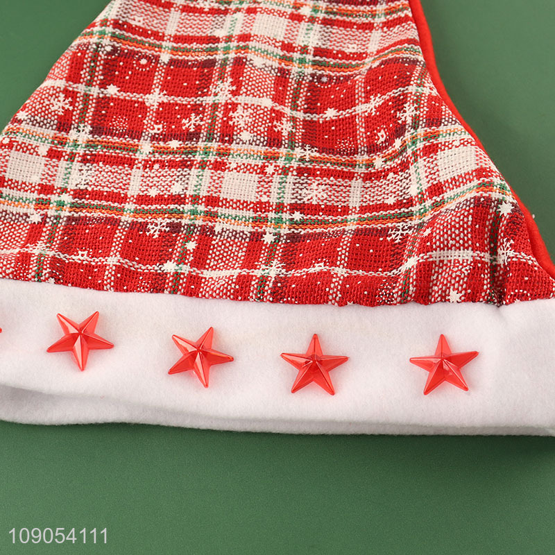 New Product Plaid Santa Hat Christmas Holiday Party Accessories