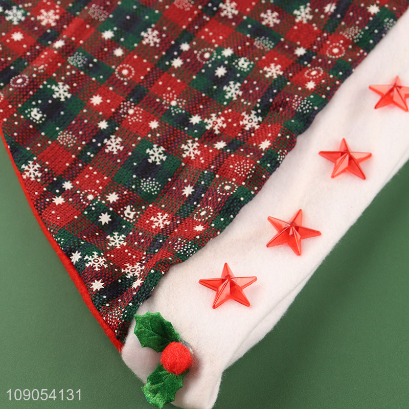 Factory Price Plaid Santa Hat Christmas Hat Xmas Party Supplies