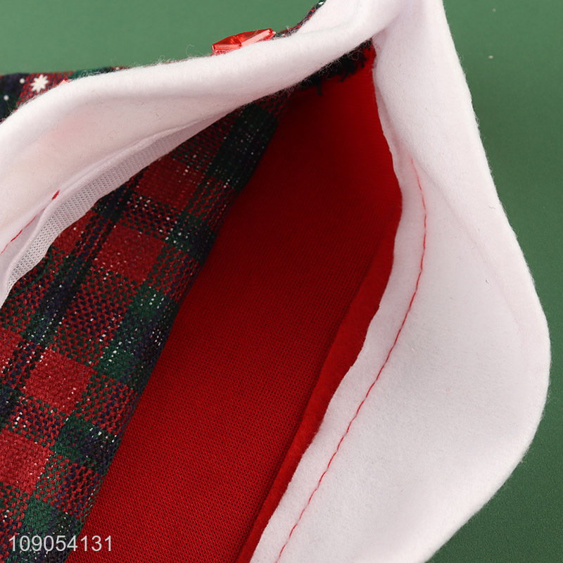 Factory Price Plaid Santa Hat Christmas Hat Xmas Party Supplies