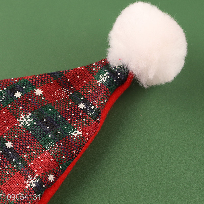 Factory Price Plaid Santa Hat Christmas Hat Xmas Party Supplies