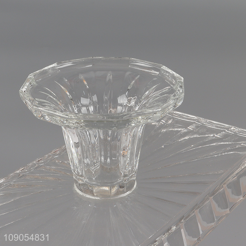 Top products clear glass tabletop decor fruits dessert serving plate